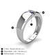 4 - Ethan 3.00 mm Round Iolite and Blue Sapphire 2 Stone Men Wedding Ring 