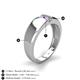 4 - Ethan 3.00 mm Round Iolite and Pink Sapphire 2 Stone Men Wedding Ring 