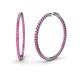 1 - Carisa 2.63 ctw (1.80 mm) Inside Outside Round Pink Sapphire Eternity Hoop Earrings 