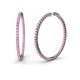 1 - Carisa 1.70 ctw (1.80 mm) Inside Outside Round Pink Tourmaline Eternity Hoop Earrings 