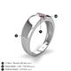 4 - Ethan 3.00 mm Round Opal and Ruby 2 Stone Men Wedding Ring 
