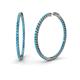 1 - Carisa 2.00 ctw (1.80 mm) Inside Outside Round London Blue Topaz Eternity Hoop Earrings 