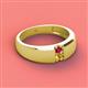 2 - Ethan 3.00 mm Round Ruby and Citrine 2 Stone Men Wedding Ring 