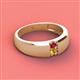 2 - Ethan 3.00 mm Round Ruby and Citrine 2 Stone Men Wedding Ring 