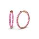 1 - Carisa 1.89 ctw (2.30 mm) Inside Outside Round Pink Sapphire Eternity Hoop Earrings 