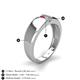 4 - Ethan 3.00 mm Round Ruby and White Sapphire 2 Stone Men Wedding Ring 