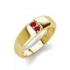 3 - Ethan 3.00 mm Round Ruby 2 Stone Men Wedding Ring 