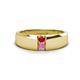 1 - Ethan 3.00 mm Round Ruby and Pink Sapphire 2 Stone Men Wedding Ring 