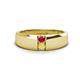 1 - Ethan 3.00 mm Round Ruby and Yellow Sapphire 2 Stone Men Wedding Ring 