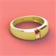 2 - Ethan 3.00 mm Round Ruby and Yellow Sapphire 2 Stone Men Wedding Ring 