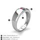 4 - Ethan 3.00 mm Round Ruby and Blue Sapphire 2 Stone Men Wedding Ring 