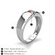 4 - Ethan 3.00 mm Round Ruby and Peridot 2 Stone Men Wedding Ring 