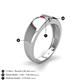 4 - Ethan 3.00 mm Round Ruby and Lab Created Alexandrite 2 Stone Men Wedding Ring 