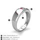 4 - Ethan 3.00 mm Round Ruby and Lab Grown Diamond 2 Stone Men Wedding Ring 