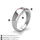 4 - Ethan 3.00 mm Round Ruby and Pink Tourmaline 2 Stone Men Wedding Ring 