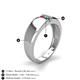 4 - Ethan 3.00 mm Round Ruby and Emerald 2 Stone Men Wedding Ring 