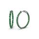 1 - Carisa 1.20 ctw (2.30 mm) Inside Outside Round Emerald Eternity Hoop Earrings 