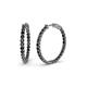 1 - Carisa 1.89 ctw (2.30 mm) Inside Outside Round Natural Black Diamond Eternity Hoop Earrings 