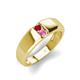 3 - Ethan 3.00 mm Round Ruby and Pink Sapphire 2 Stone Men Wedding Ring 