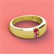 2 - Ethan 3.00 mm Round Ruby and Pink Tourmaline 2 Stone Men Wedding Ring 