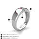 4 - Ethan 3.00 mm Round Ruby and Blue Topaz 2 Stone Men Wedding Ring 