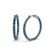 1 - Carisa 2.00 ctw (2.30 mm) Inside Outside Round Blue Diamond Eternity Hoop Earrings 