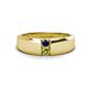 1 - Ethan 3.00 mm Round Blue Sapphire and Peridot 2 Stone Men Wedding Ring 