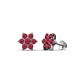 1 - Amora Ruby Flower Earrings 