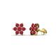1 - Amora Ruby Flower Earrings 