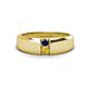 1 - Ethan 3.00 mm Round Blue Sapphire and Citrine 2 Stone Men Wedding Ring 