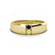 1 - Ethan 3.00 mm Round Blue Sapphire and Yellow Sapphire 2 Stone Men Wedding Ring 