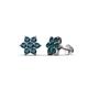 1 - Amora Blue Diamond Flower Earrings 
