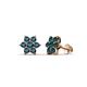 1 - Amora Blue Diamond Flower Earrings 