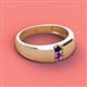 2 - Ethan 3.00 mm Round Blue Sapphire and Amethyst 2 Stone Men Wedding Ring 