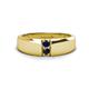1 - Ethan 3.00 mm Round Blue Sapphire and Black Diamond 2 Stone Men Wedding Ring 
