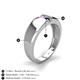 4 - Ethan 3.00 mm Round Pink Sapphire and Blue Sapphire 2 Stone Men Wedding Ring 