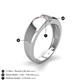 4 - Ethan 3.00 mm Round Pink Sapphire and White Sapphire 2 Stone Men Wedding Ring 