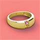 2 - Ethan 3.00 mm Round Pink Sapphire and Citrine 2 Stone Men Wedding Ring 