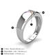 4 - Ethan 3.00 mm Round Pink Sapphire and Peridot 2 Stone Men Wedding Ring 