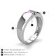 4 - Ethan 3.00 mm Round Pink Sapphire and Amethyst 2 Stone Men Wedding Ring 