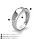 4 - Ethan 3.00 mm Round Pink Sapphire 2 Stone Men Wedding Ring 
