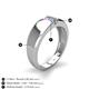 4 - Ethan 3.00 mm Round Pink Sapphire and Blue Topaz 2 Stone Men Wedding Ring 