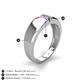 4 - Ethan 3.00 mm Round Pink Sapphire and Iolite 2 Stone Men Wedding Ring 