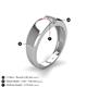 4 - Ethan 3.00 mm Round Pink Sapphire and Opal 2 Stone Men Wedding Ring 