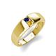 3 - Ethan 3.00 mm Round Blue Sapphire and Citrine 2 Stone Men Wedding Ring 