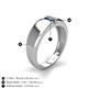 4 - Ethan 3.00 mm Round Blue Sapphire and London Blue Topaz 2 Stone Men Wedding Ring 