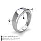 4 - Ethan 3.00 mm Round Blue Sapphire and White Sapphire 2 Stone Men Wedding Ring 