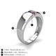 4 - Ethan 3.00 mm Round Blue Sapphire and Ruby 2 Stone Men Wedding Ring 