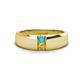 1 - Ethan 3.00 mm Round Turquoise and Citrine 2 Stone Men Wedding Ring 