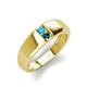 3 - Ethan 3.00 mm Round Turquoise and London Blue Topaz 2 Stone Men Wedding Ring 
